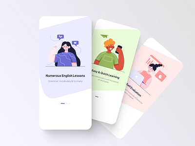 Onboarding for Learn English App app design elearning onboarding ui ui design ux