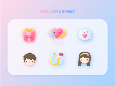 icon Love Sweet V3 branding cute design flat icon illustration illustrator logo minimal vector