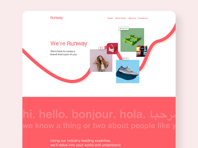 Runway Landing Page animation branding branding agency landing page socialmedia website website design