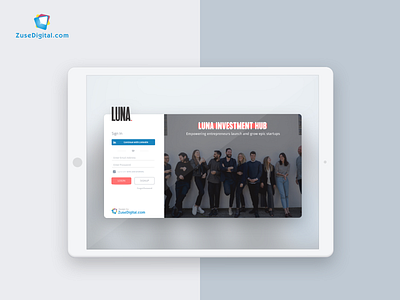 Luna Investment Portal app design flat icon investment login login page login screen minimal portal typography ui ux web