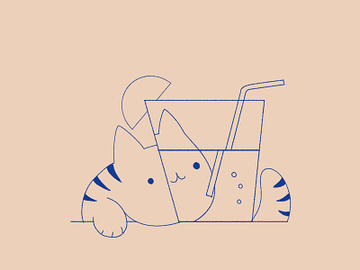 Summer Catto cartoon cat drawing flat design graphic design illustration