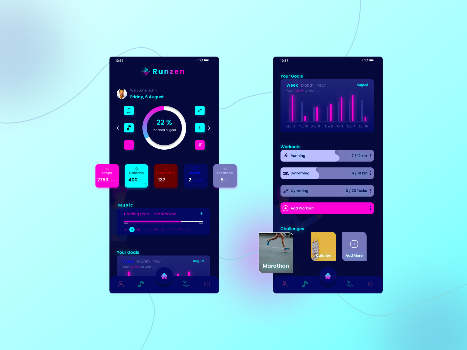 Runzen - Running App by Design Mushrooms on Dribbble