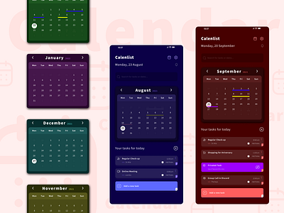 Calenlist app calendar day 35 design ui ui 35 ui challenge ux