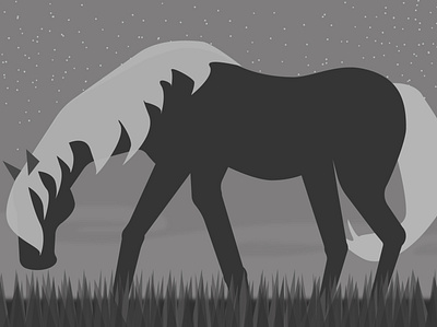 Night illustration vector лошадь небо