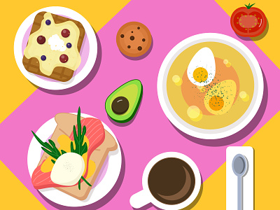 breakfast design illustration logo vector еда завтрак кофе суп яйца