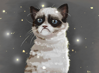 Grumpy cat adobefresco branding cat design illustration logo photoshop персонаж