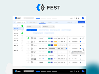 Fest, Timesheet app/site