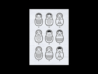 matrjoschka.jpg / Hochburg Poster Series black branding illustator logo matrjoschka minimal modern plakat poster print russia russian doll typo