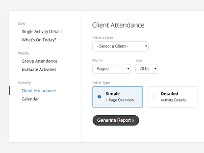 Generate A Report activity attendance button calendar daily monthly report weekly