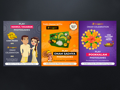 Onam app art branding design festival illustration illustrator india kerala snapwin vector