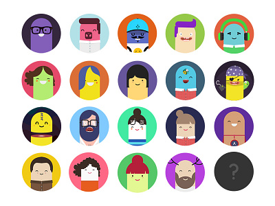 Colorful, Cheerful Cute People character character design colorful cute flat funny little minimal minimal characters
