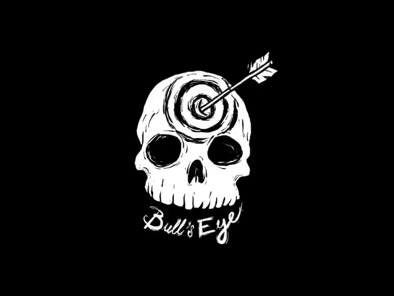 Day 05 / 30 - Bull's eye skull badge black design logo skeleton skull tattoo vintage