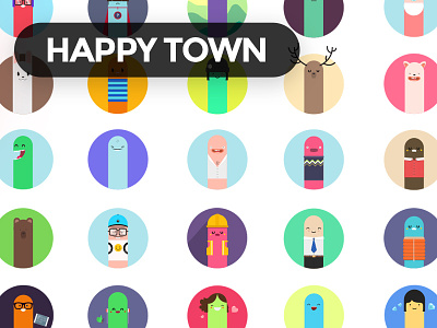 Free Character Set character cute free freebie funny happy illustration vector