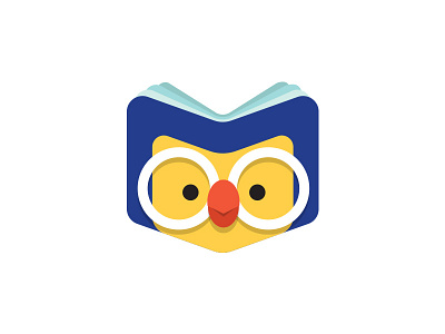 Bookowl Mascot book character cute logo mascot owl sign