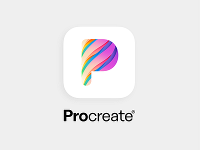 Procreate App Icon Redesign app app icon appicon branding design get creative with procreate getcreativewithprocreate icon letterp logo logotype procreate procreate app procreateapp procreatelogo redesign typography