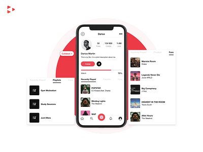 Collab - Mobile App music product design user experience user inteface