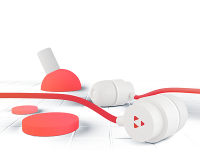 Collab branding earphones identity logo music