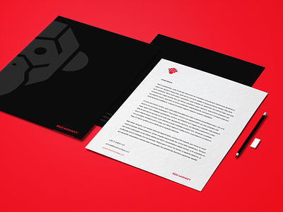 Red Monkey branding folder identity letterhead logo stationary
