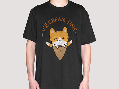 Ice cream cat cat illustration t shirt