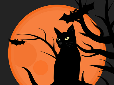 Halloween cat cat halloween illustration