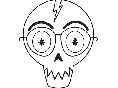 Skull nerd bowie design glasses illustration skeleton skull