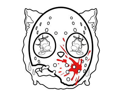 Remords 2020 blood cat cry design illustration logo sad vector