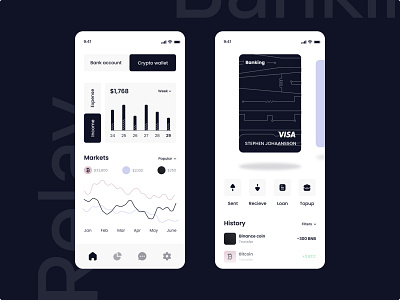 Crypto Wallet Banking App app bank banking bitcoin wallet crypto crypto wallet dashboard design finance fintech ios market ui