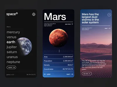 Galactic Neighborhood cosmos digital galaxy grid journey layout mars mercury minimal nasa planet poster space space app travel type typography whitespace