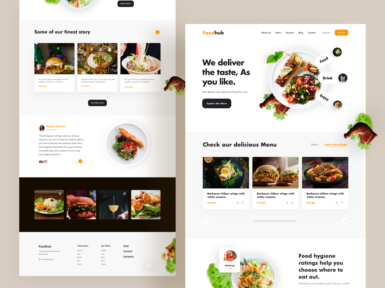 Food Landing Page by Rajia Sultana on Dribbble