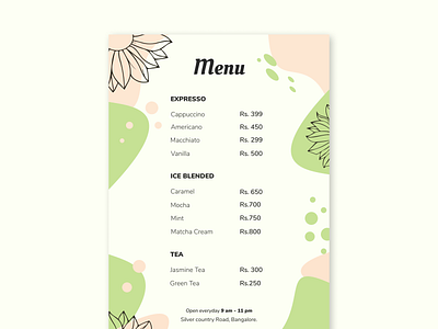 Menu Card Design