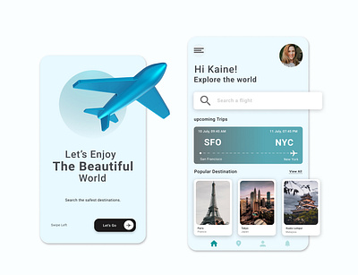 Flight ticket booking app design branding design minimal