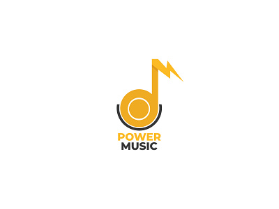 POWER MUSIC branding design flatdesign illustration logo logodesign logofolio minimalist logo monogram typography