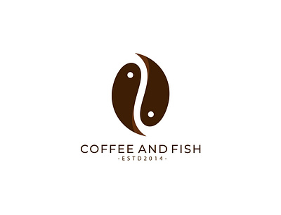 FISH AND COFFE design flatdesign icon illustration logo logodesign logofolio minimalist logo monogram ui