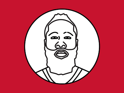 James Harden Beard flat design icon illustration vector