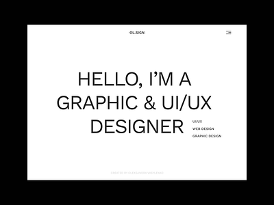 Portfolio - Ol.Sign design minimalism minimalist offer offers portfolio project ui ux web website