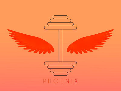 Phoenix, dumbell design bird branding branding design design dumbell illustration illustrator logo logotype mark phoenix phoenix logo typography vector vector illustration web wings