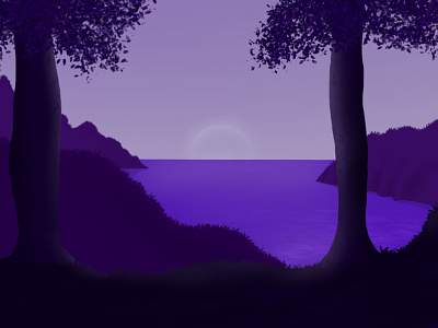 Purple art beautiful design illustration landscape procreate purple vector vector art
