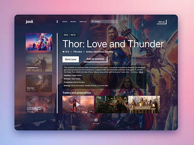 Movie Rental Website Landing Page UI