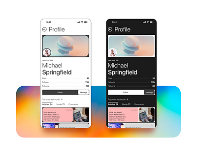 Profile Page UI Design design figma high fidelity mockup ui uiux user interface ux visual design