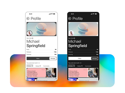 Profile Page UI Design design figma high fidelity mockup ui uiux user interface ux visual design