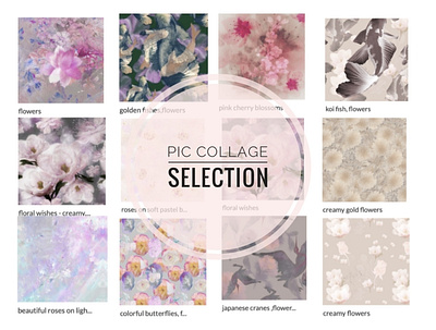 Application "Pic Collage" Selection apparel aquarelle bedding botanical clothes design fabrics fashion floral flowers graphic design home decor illustration pattern design seamless pattern textile design watercolor