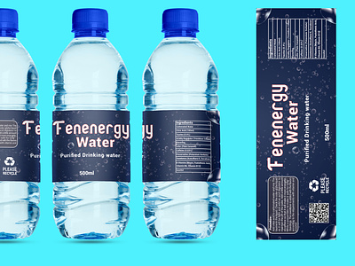 Water bottle, water label design, plastic bottle design