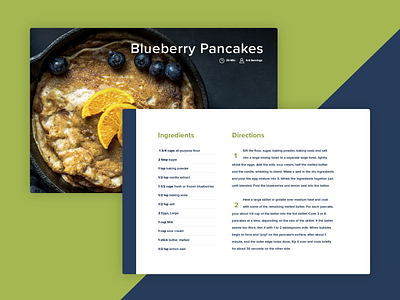 Recipe Card blueberry concept food graphicdesign pancakes recipe recipe card redesign weeklychallenge weeklywarmup