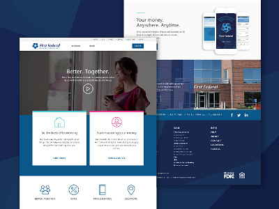 First Federal Bank Website bank design graphic design icons typography ui ux web website