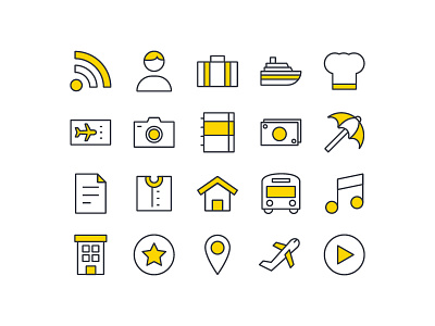 Travel Icon Set adventure brand concept design graphic design icon icons illustration illustrator travel travel agency