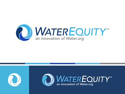 WaterEquity Logo blue brand charity concept design graphic design illustration logo nonprofit water waterdrop