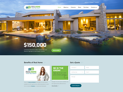 real estate website booking broker home page homepage design landing page design realestate wordpress wordpress themes wordpress website