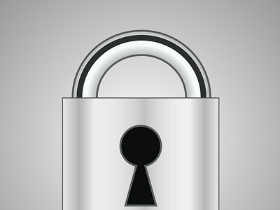 Metall lock vector icon, flat style isolated on white background