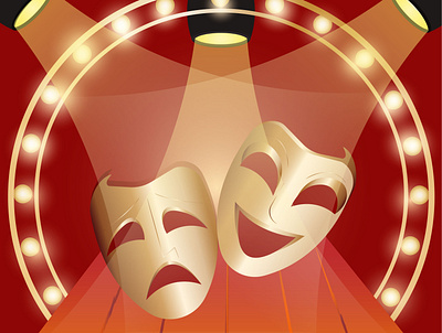 Masks with the theater concept. smile