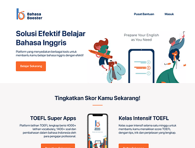 Redesign Project - Bahasa Booster Landing Page graphic design ui